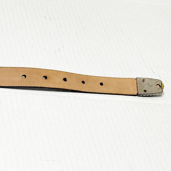 Vtg Brighton Museum Collection Brown Leather Belt Greco Roman Coin Rope Buckle L main image 7